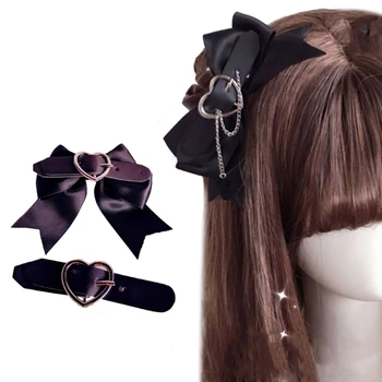 Плат щипка за коса Bowknot фиба Harajuku щипка за коса за пролетта Хелоуин страна коса конска опашка фиби за тийнейджъри T8NB