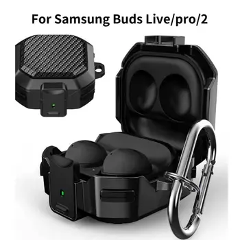 Капак за Samsung Buds Live/pro/2 Case Wireless Earphone Cover with Keychain Anti-drop Protective Cover Аксесоари за слушалки