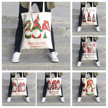 Canvas рамо чанта организация съхранение чанта козметика пътуване дамска чанта Коледно тържество печат пазарска чанта