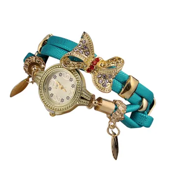 Trend стил корейски вълна класически пеперуда ретро кристал гривна часовници жени прекрасна сватба кварц часовници часы женские