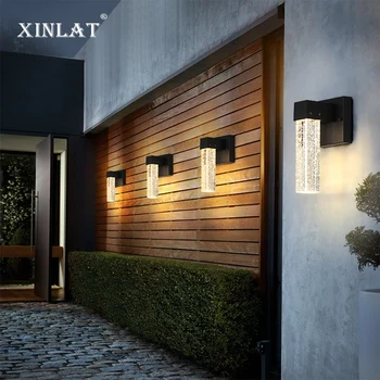Simple модерен открит кристал стена светлини водоустойчив дъждоустойчив вътрешен двор светлини пътека балкон тераса слънчева стая LED лампи и осветление