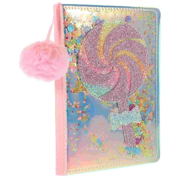 Изящен бележник Creative Glitter Lollipop Notebook Portable PU Notepad Diary Book