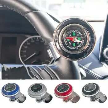 Car Universal Turning Steering Wheel Booster Spinner Knob Degree Rotation Metal Bearing Power Handle Ball Shaped With Compass
