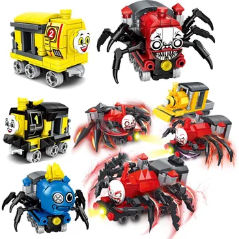 Horrors Game Choo-Choo Charles Building Blocks Demonic Spider Train Animal Monster Figures Bricks MOC Toys For Children Gifts