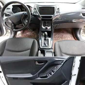 За Hyundai Elantra 2012-2016 ABS интериор праскова дърво зърно център конзола смяна рамка врата подлакътник стикер тапицерия Аксесоари за кола