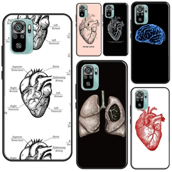 Анатомия Анатомичен сърдечен мозък медицинска сестра случай за Xiaomi Redmi Забележка 12 Pro 8 9 10 11 Pro 9S 10S 11S 12S Redmi 12C 10C 9C 10A капак
