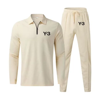 Y-3 пролет есен мъжки анцуг цип жилетка бейзболно яке + панталони 2 парче костюм шарени джогинг спортен костюм мъжки дрехи