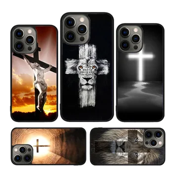 Страхотна Библия Исус Христос Християнски кръст случай за iPhone 15 SE 2020 XR XS Max 7 8 Plus 12 13 Mini 11 12 13 14 Pro Max броня