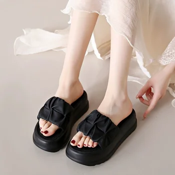 Обувки за жени 2023 Гореща продажба на открито Дамски чехли Летни ежедневни чехли Дамски плисирани обувки на платформа Женски Zapatos Mujer