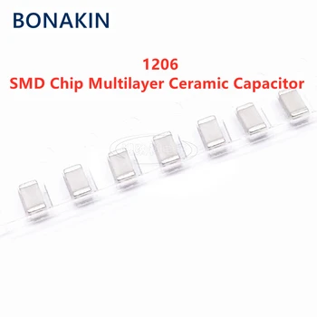 20PCS 1206 3.3NF 50V 100V 250V 500V 1000V 332J 5% C0G NPO SMD чип многослоен керамичен кондензатор