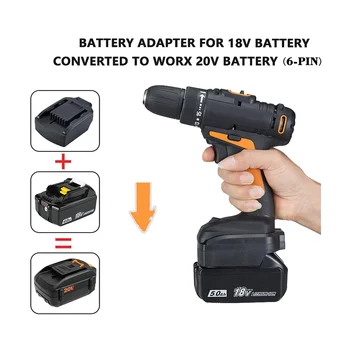 Адаптер за батерия за Makita 18V BL серия преобразуване на батерията за WORX 20V 6PIN литиева батерия инструмент конвертор
