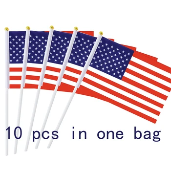 Директно Доставка 100% полиестер Америка САЩ ръчни знамена