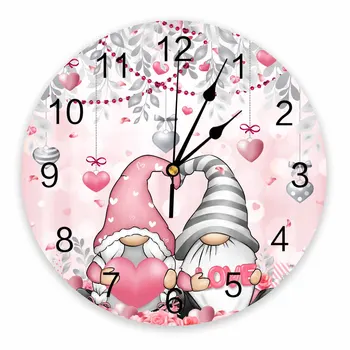 Свети Валентин любов евкалипт листа роза джудже отпечатани стена часовник модерен безшумен часовник хол дома декор стена висящи часовник