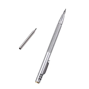 Волфрамов карбид Tip Scriber маркиране офорт писалка Tip стомана Scriber маркер Двойна метална дърворезба Scribing Marker Инструменти