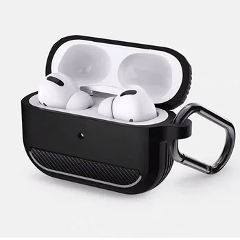 Калъф за слушалки от въглеродни влакна за AirPods Pro 2 2-ро поколение 2022 Калъф за защитно покритие за Airpods 3 Pro 2 3-ти калъф с кука