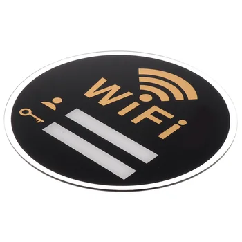 Акрилен Wifi Знак за парола Знак за модерен стил Самозалепващ се WIFI знак Знак за безжично покритие Самостоятелно на стената или вратата 6X6 инча