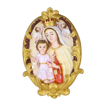 католически Исус Майка Мария скулптура подробно за хол камина маса