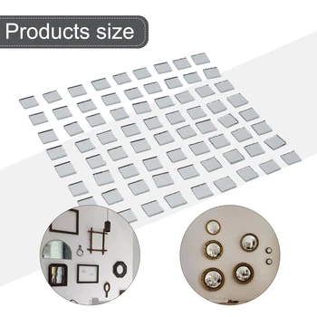 100PCS 10x10mm решетка самозалепващи стъклени влакна занаятчийски мини квадратни мозаечни плочки стикери за баня DIY дискотека огледало топки вземане