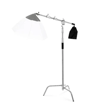 3.3M Heavy Duty Light Stand Magic Leg C Stand Photography Extension Arm Crossbar Stainless Steel Light Stand