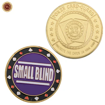 МАЛЪК БЛИНД Покер казино чипове монета Игра на маса Покер ръка карта охрана протектор метал жетон монета късмет предизвикателство чипове монети