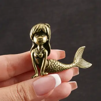 Настолна фигурка месинг русалка животински статуя малки скулптурни подаръци