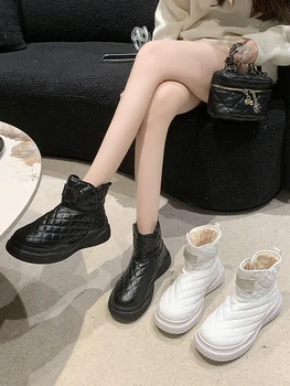 Дамски ботуши Австралия Дамски гумени обувки дъжд плосък ток ботуши-жени кръг Toe луксозен дизайнер зимни обувки сабо платформа S