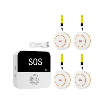 Безжичен WiFi Възрастен болногледач Пейджър SOS бутон за повикване Спешна SOS система за предупреждение за възрастни пациенти в старческа възраст (B)